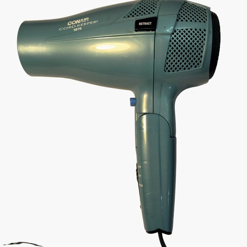 Conair Cord Keeper 1875 Hair Dryer folding Handle Retractable Cool Shot Button